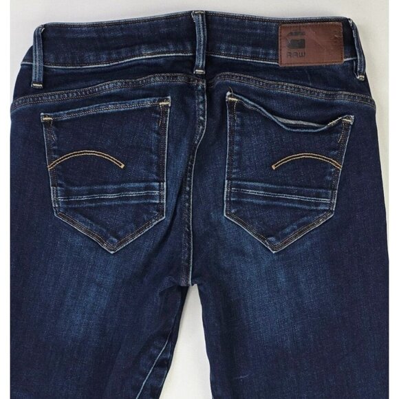 G Star Raw Size 27X26 Womens ARC 3D Skinny Blue Denim 5 Pocket Logo Tag Jeans - Picture 11 of 14